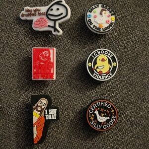 New! 6 Pack of Humorous Croc/Shoe Charms